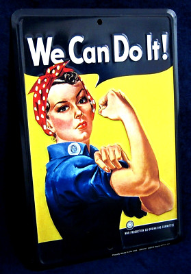 WE CAN DO IT! - *US MADE* Embossed Metal Sign - Man Cave Garage Bar Wall Decor