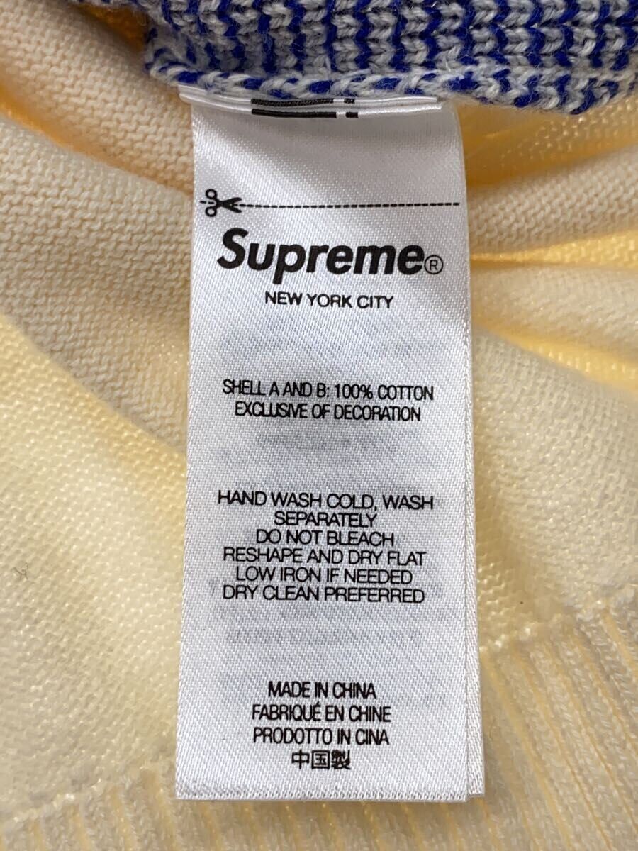 Supreme 24SS/Plaid Knit S/S Polo/Polo shirt/XL/Cotton/IVO Supreme 24SS/Plaid Knit S/S Polo/Polo shirt/XL/Cotton/IVO