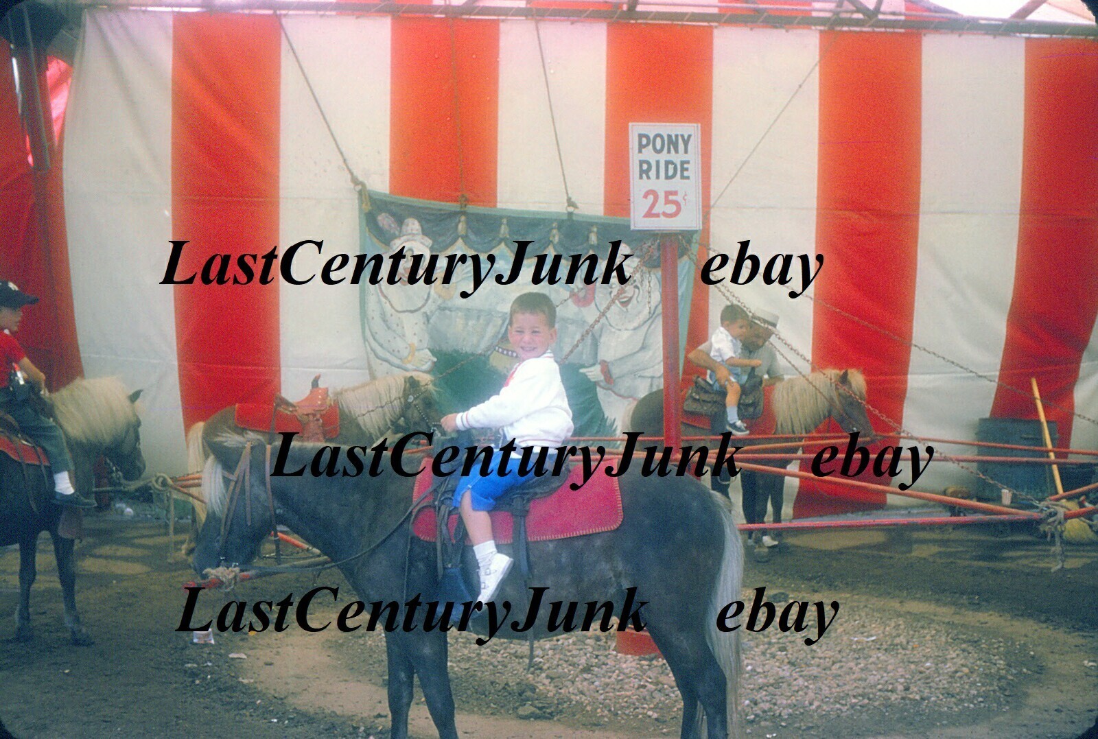 35 mm Slide 25 Cents Pony Ride w/ Boy On Horse | eBay