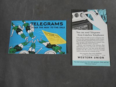 ''2'' Vintage Antique Western Union Telegram Brochures