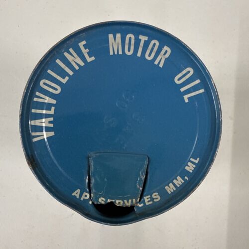 Bidone olio motore 1972 METALLO Valvoline *TUTTA LATTINA* prima al mondo, BELLE CONDIZIONI 2 - Foto 5 di 11