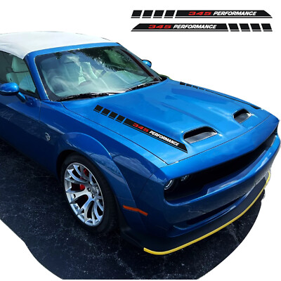 345 Performance Emblem (Pair) for Ram Charger Challenger Hemi Hood Stripe Decals