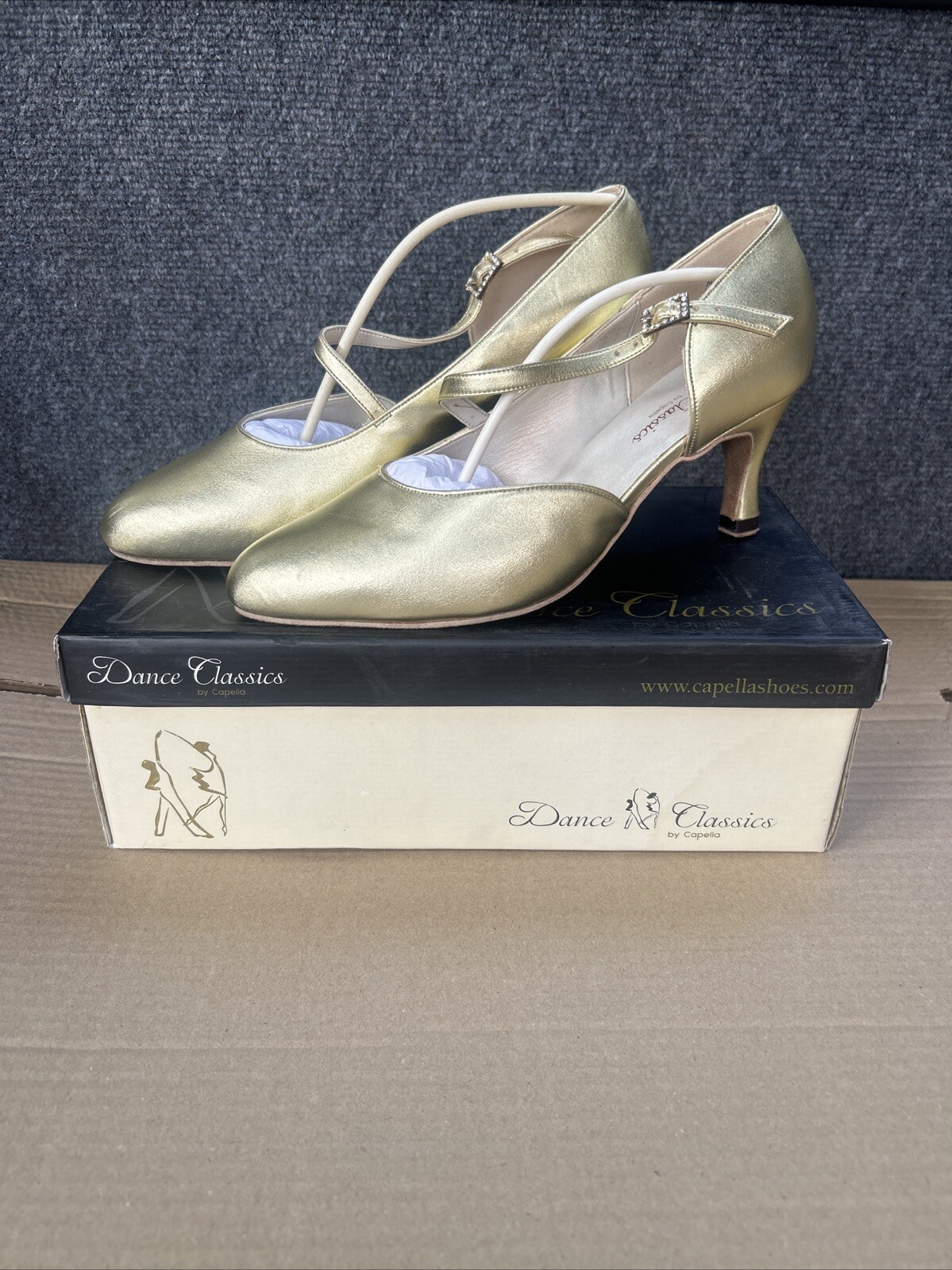 Zapatos de baile clásicos de baile de Capella Jupiter dorado Reino Unido 3