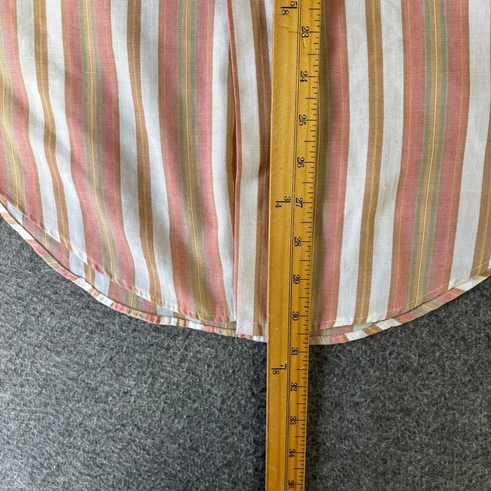 Camisa De Colección Años 70 Cuello Daggar Abotonada Para Hombre Grande L Rosa Rayas Foto 4 de 4