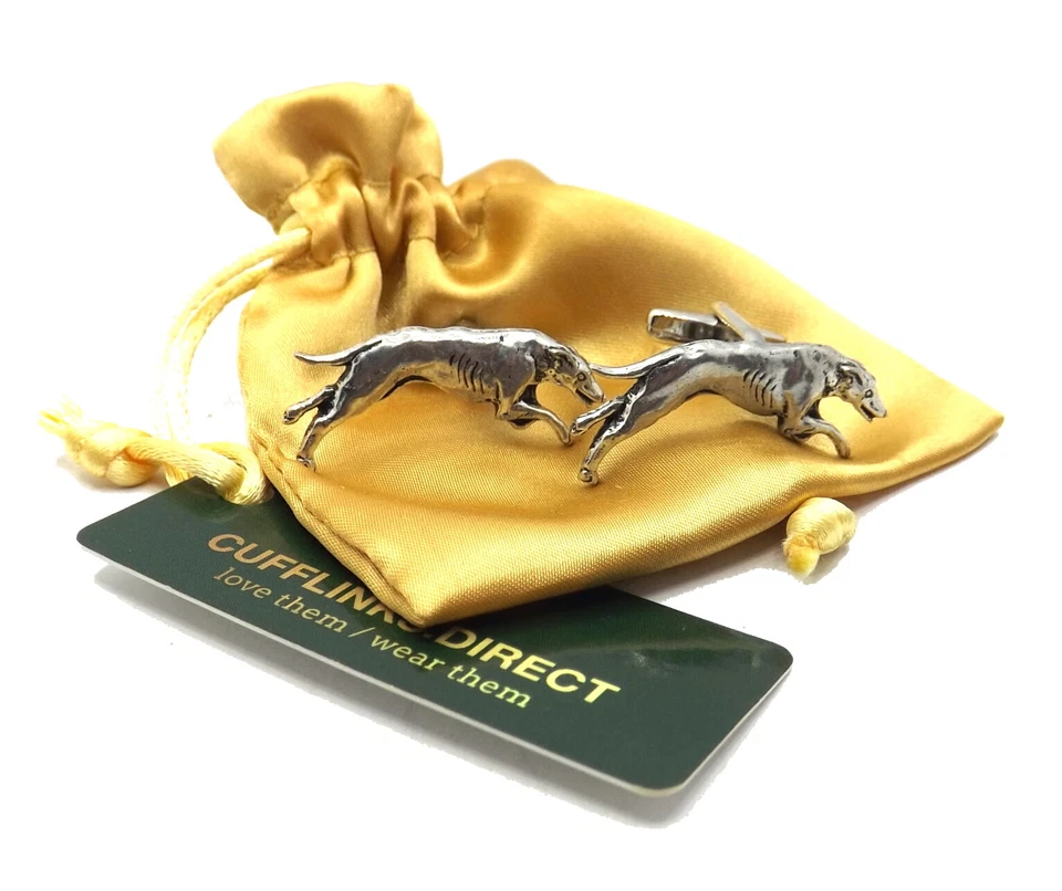 Greyhound Whippet Lurcher Silver Pewter Mens Gift cuff links by CUFFLINKS DIRECT — 第 4/4 张图片