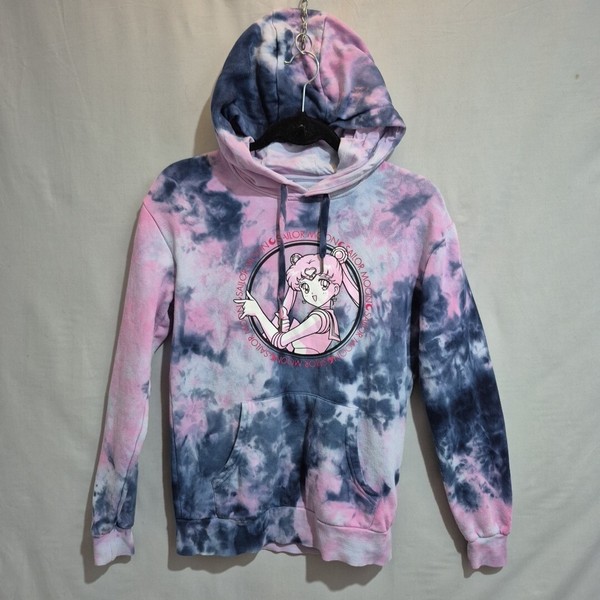 Sailor Moon Hoodie Size XS Pink Tie Die Graphic Anime Manga