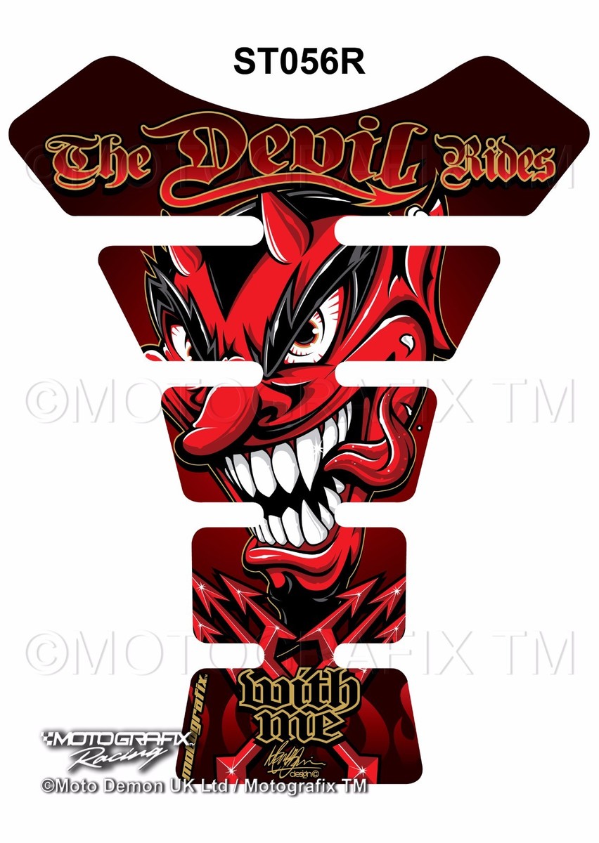 Red Devil Demon Lucifer Motorcycle Tank Pad Tankpad