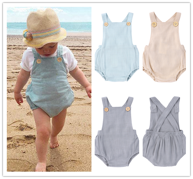 Newborn Baby Boy Girls straps Romper Tops Jumpsuit Summer Outfits