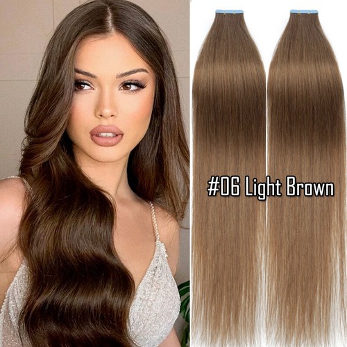 CLEARANCE Tape In 100% Real Human Hair Extensions Skin Weft FULL HEAD Thick 150g - Picture 27 of 39