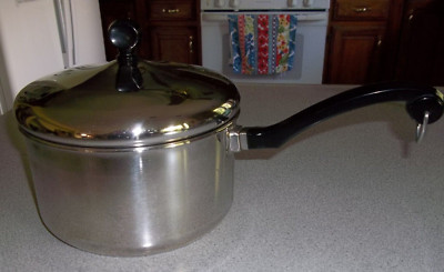 Vintage Faberware Aluminum Clad Stainless Steel 3 qt. Pot w/ Lid USA cookware 