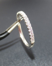 .925 STERLING SILVER CLEAR WHITE STONE LADIES BAND RING SZ 7 1.67gr A20342-2 