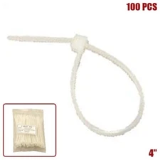 100 Pcs 4" Nylon Cable Zip Tie Wrap Strap Wire Management Cord Organizer Clear