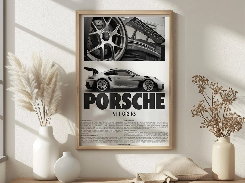 Porsche 911 GT3 RS poster, Wall Art Print, Home Decor Print, Decor Home - Image 3 of 4
