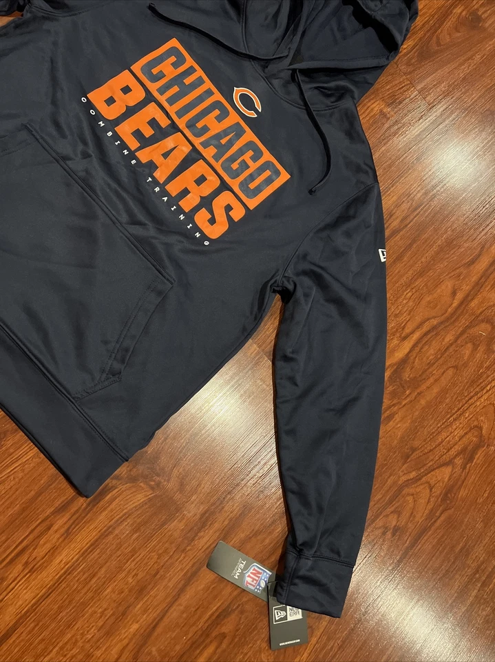 Sudadera con Capucha New Era Para Hombre Chicago Bears Combina Entrenamiento Fuera de Juego Grande L Foto 3 de 4