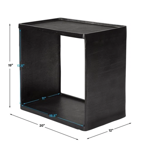 Uttermost Derwent Contemporary Aluminum Side Table in Dark Nickel - Picture 6 of 6