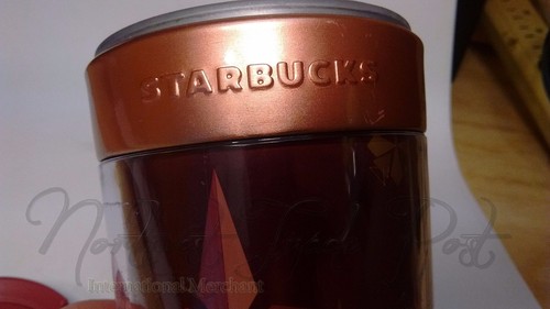 Starbucks Coffee Travel Tumbler Cup 2013 Holiday Xmas Snow Flakes Rose Gold 12oz - Picture 5 of 12