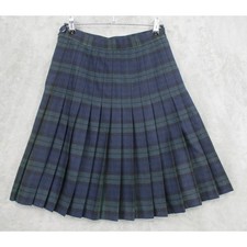 Vintage Skirt Womens 6 Pleated Tartan Plaid Schoolgirl Wool Academia Preppy Zip
