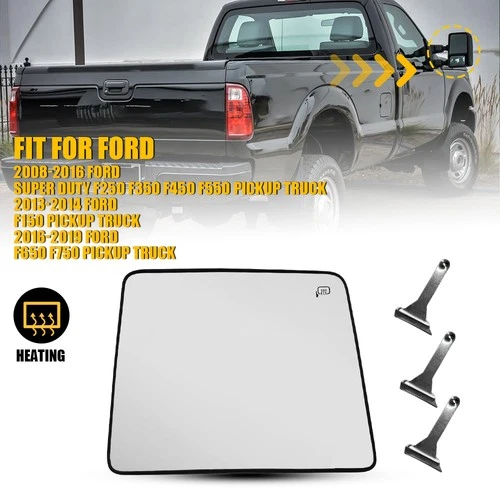 Heated Tow Mirror Glass FO1325150 For 2013-14 FORD F150 PICKUP TRUCK Right Side