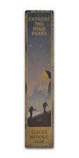 Explore the High Peaks Rustic Distressed Sign, Personalized Wood Sign