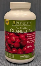 Trunature One Per Day Cranberry 650 mg 140 Capsules EXP 05/2027