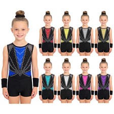 Girls Gymnastics Carnival Leotard Dance Class Outfits Unitard Dancewear Jazz