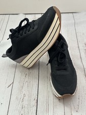 Zara Basic Size EUR 39 (6 UK)  Womens Black Low Top  Platform Sneaker Shoes  VGC