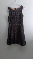 CITY STUDIO SLEEVELESS BLACK LACE FIT & FLARE DRESS SIZE 9