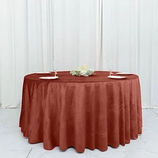 TERRACOTTA 120" Round Premium Velvet Tablecloth Party Wedding Reception Linens