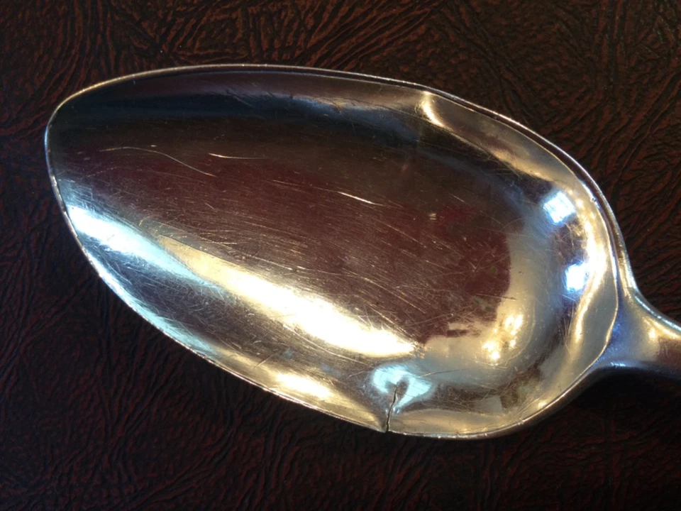 Moneda cucharada de plata Ward & Bartholomew, Hartford, CT, c 1804 Foto 3 de 4