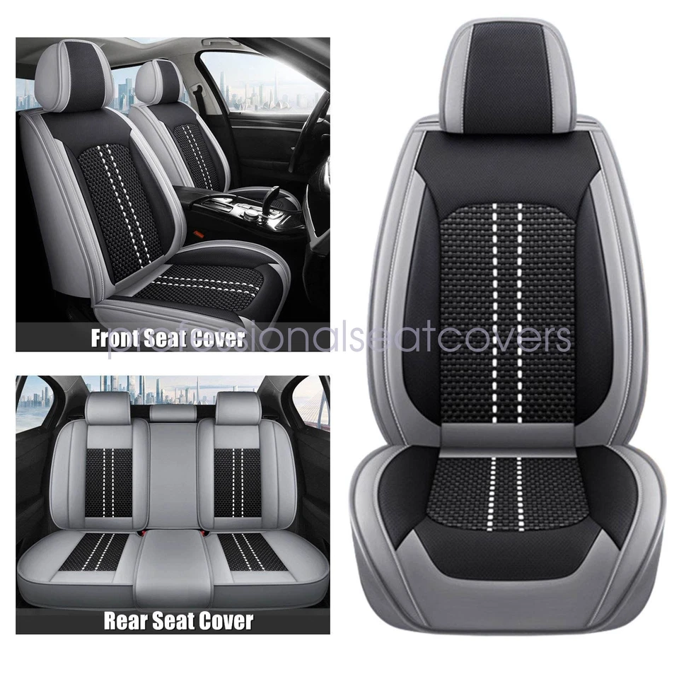 For Mercedes Benz Car Seat Covers Premium Leather Protector Full Set Cushion Pad - Image 3 of 4