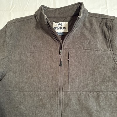 JACKET FLEECE LINED Magellan MENS LARGE Classic Fit Full Zip  GREY