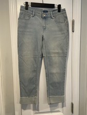 NWOT J. Jill Denim Size 2P Authentic Fit Light Wash Cuffed Cropped Stretch Jeans
