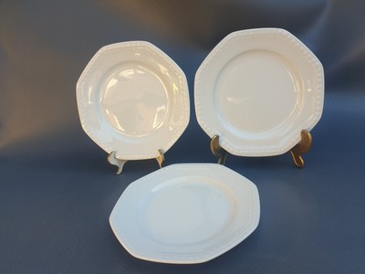 3 x Seltmann Weiden Andrea Teller Kuchenteller Porzellan weiß 18,5 cm Ø Vintage