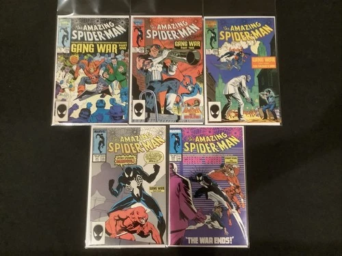 Amazing Spider-Man #284-288 Comic Lot, Marvel, Gang War Part 1-5, VF Or Better