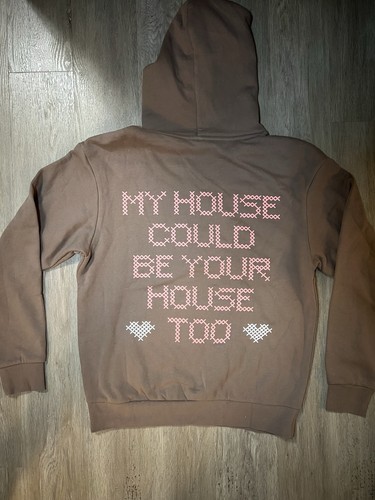 Sabrina Carpenter Coachella My House Pretty Girl Ave Brown Hoodie - Size Small - Picture 2 of 5