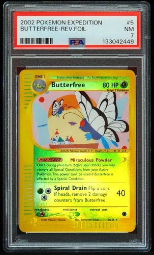 2002 Butterfree Rev-Holo #5/165 Expedition PSA 7 Pokemon Card