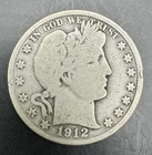 1912-D Barber Half Dollar 90% Silver - VF Very Fine - Strong Liberty - KM# 116