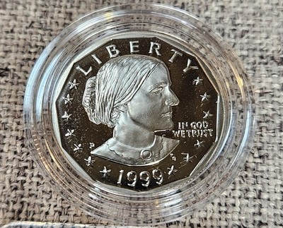 1999-P Susan B Anthony Proof Dollar Coin with Certificate of Authenticity