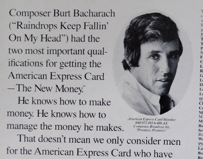 Vintage Retro 1970 Ad American Express Have You Got What It Takes Burt Bacharach