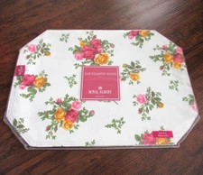 New Royal Albert Old Country Roses Multicolor Floral Placemats 100% Cotton NOS