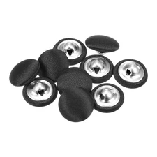 10pcs 12.5mm Fabric Cloth Covered with Metal Shank Round Buttons, Charcoal Gray