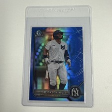 2022 Bowman Chrome Jasson Dominguez Blue Refractor 11/150 #BDC-75