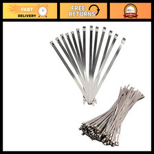 100pcs 14 Stainless Steel Zip Ties For Exhaust Wrap Metal Locking Straps Head 100pcs 14 Stainless Steel Zip Ties For Exhaust Wrap Metal Locking Straps Head