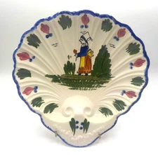 Blue Ridge Southern Potteries French Peasant Girl Pattern Shell Shaped Dish