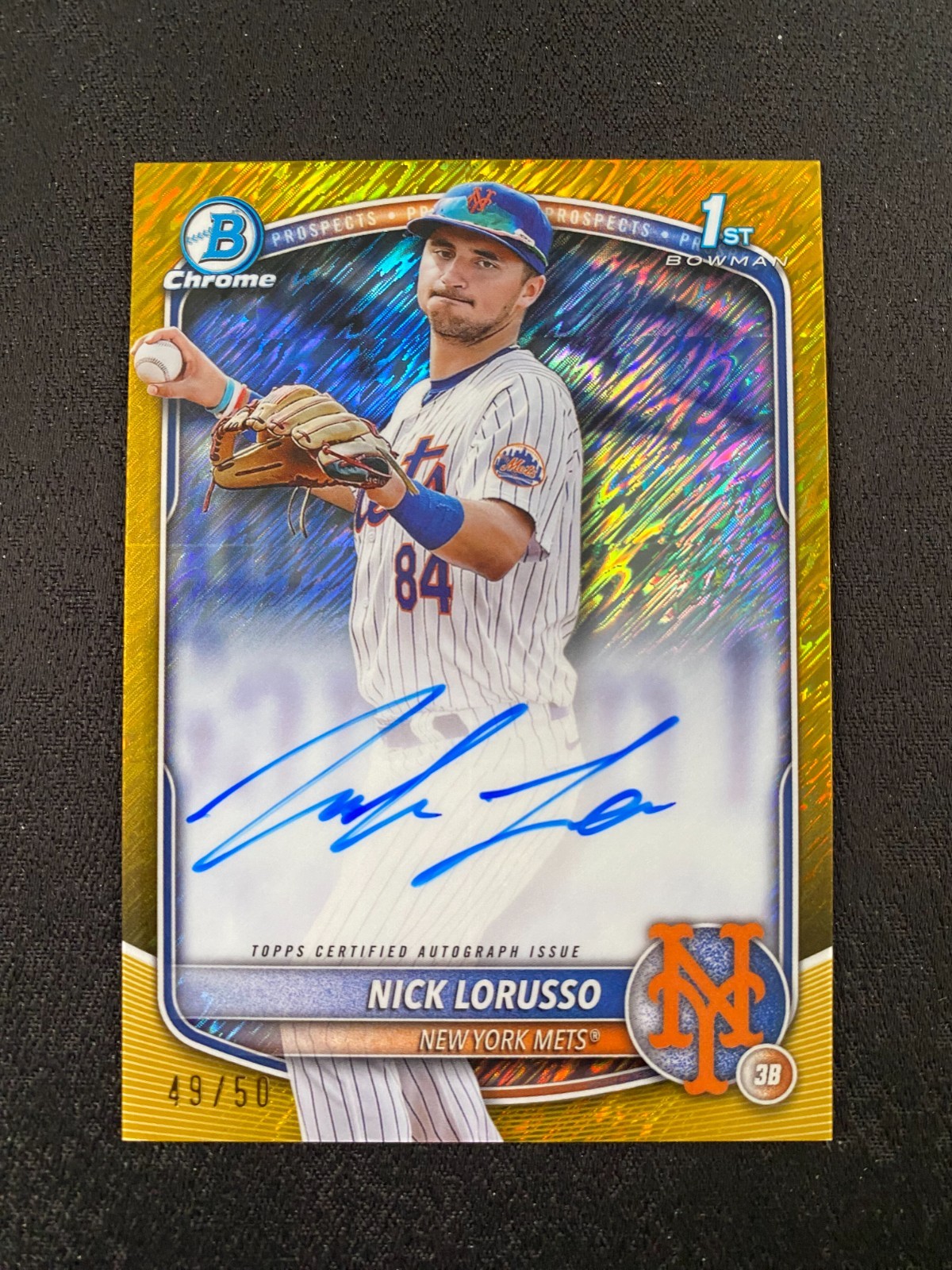 2025 Bowman Chrome Nick Lorusso Auto Gold Shimmer Refractor 1st 49/50 C323