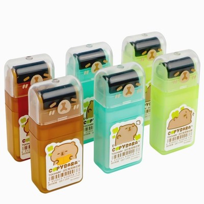 6 Pack Roller Erasers, Capybara Animal Pencil Eraser with Clean up Roller & C...