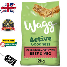 Wagg Active Goodness Complete Dry Dog Food Beef & Veg 12kg - For Active & Workin 1.25 per kilo