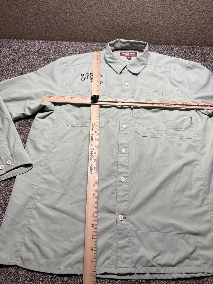 Simms Vented Shirt Mens XL Green Long Sleeve Button Up Zona Flyfishing - Image 4 of 4