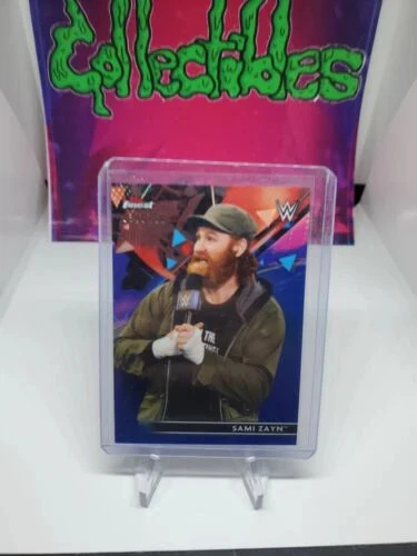 2021 Topps Finest WWE Wrestling Blue Refractor Sami Zayn /150 Smackdown - Image 3 of 4