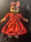 Bitty Baby Doll Dress 15" Doll Clothes Christmas Candycane Dress Pants Headband